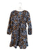 Draper James Size XS Navy, White & Gold Cotton Blend Floral V Neck Dress Navy, White & Gold / XS