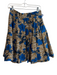 Francis + Benedict Size S Orange & Blue Cotton Side Zip Floral Pleated Skirt Orange & Blue / S