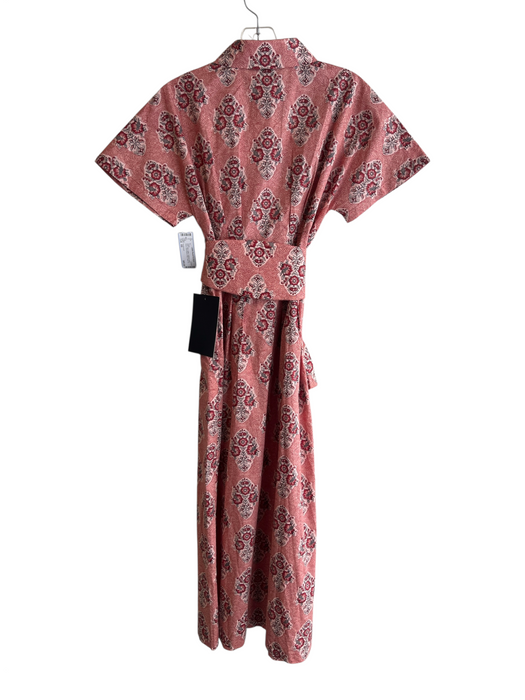Tuckernuck Size XS Pink Cotton Collared Button Down Short Sleeve Maxi Dress Pink / XS