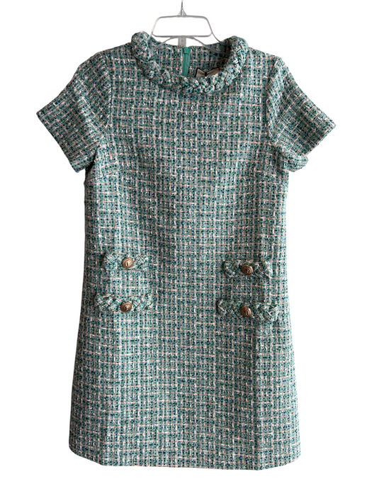 Tuckernuck Size XS Mint Green Polyester Tweed Round Neck Short Sleeve Dress Mint Green / XS