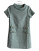 Tuckernuck Size XS Mint Green Polyester Tweed Round Neck Short Sleeve Dress Mint Green / XS