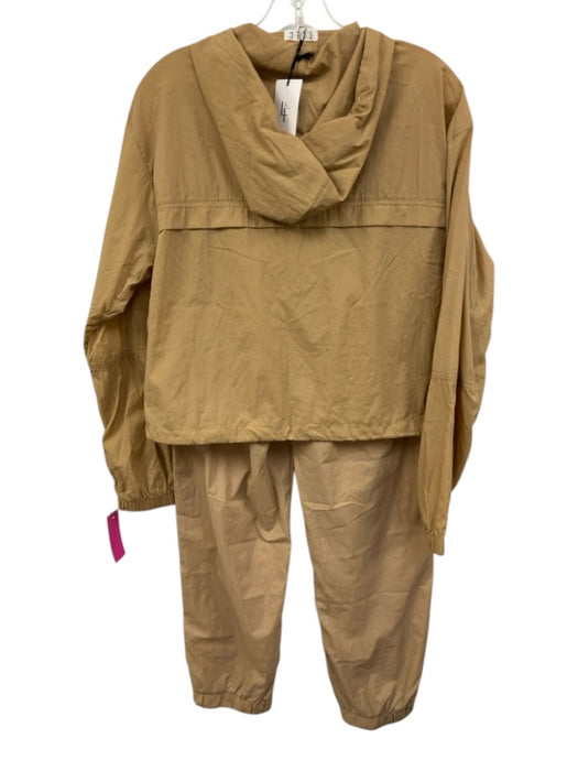 TCEC Size Small Khaki Beige Nylon Long Sleeve Zip Front Elastic Waist Pant Set Khaki Beige / Small
