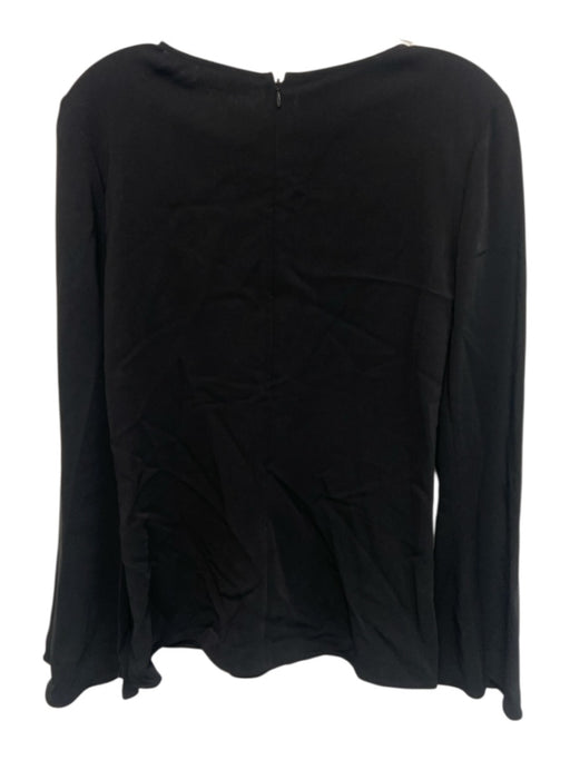 Ramy Brook Size 4 Black Long Sleeve Criss Cross Tunic Side Slit Top Black / 4