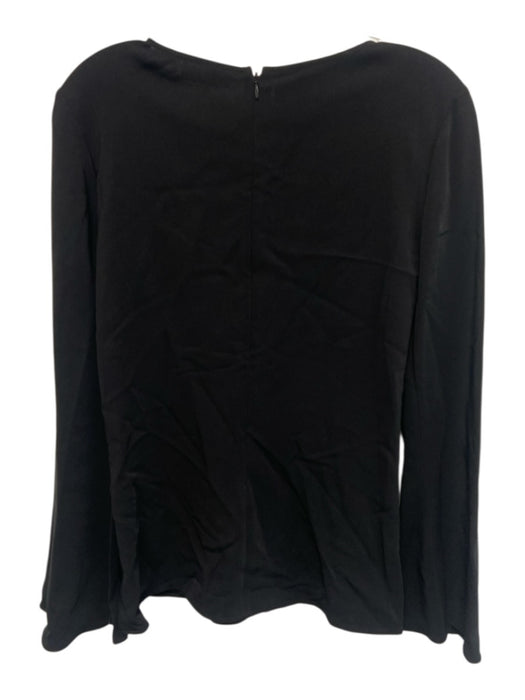Ramy Brook Size 4 Black Long Sleeve Criss Cross Tunic Side Slit Top Black / 4