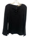 Ramy Brook Size 4 Black Long Sleeve Criss Cross Tunic Side Slit Top Black / 4