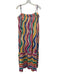 Farm Rio Size L White & Multi Cotton Tie Shoulder Wavy Stripes Elastic Top Dress White & Multi / L
