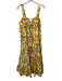 Never Fully Dressed Size 10 White, Orange & Green Cotton Fruit Print Midi Dress White, Orange & Green / 10