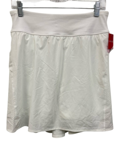 Spanx Size L White Nylon Blend Elastic Waistband Perforated Design Skirt White / L