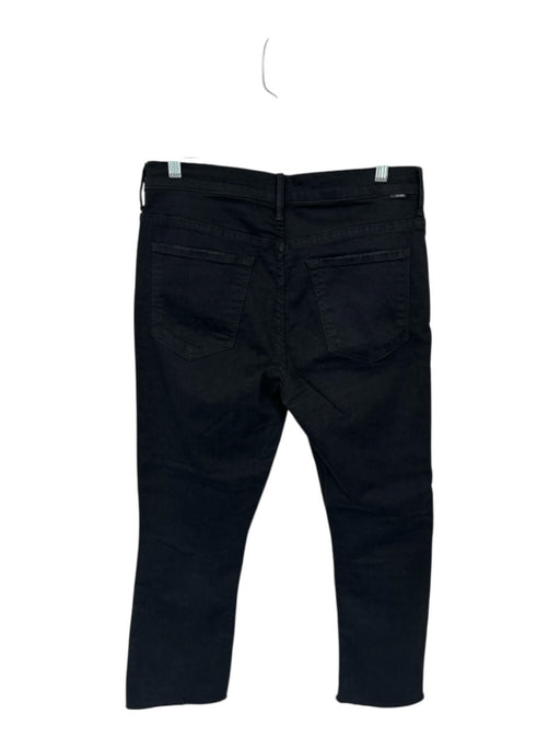 Mother Size 31 Black Cotton Blend High Waist Bootcut Raw Hem Jeans Black / 31