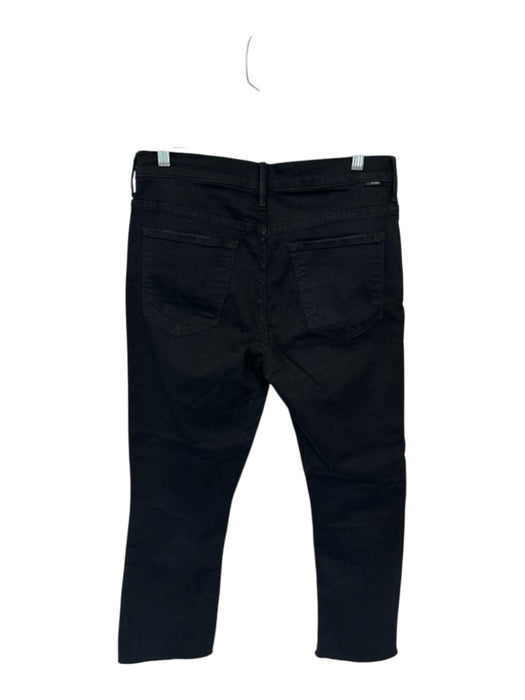 Mother Size 31 Black Cotton Blend High Waist Bootcut Raw Hem Jeans Black / 31