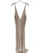 Asos Size 14 Champagne Polyester Sleeveless Crinkle Maxi Dress Champagne / 14
