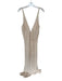 Asos Size 14 Champagne Polyester Sleeveless Crinkle Maxi Dress Champagne / 14