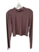 Beyond Yoga Size XL Brown Polyester Blend Long Sleeve Mock Neck Cropped Top Brown / XL
