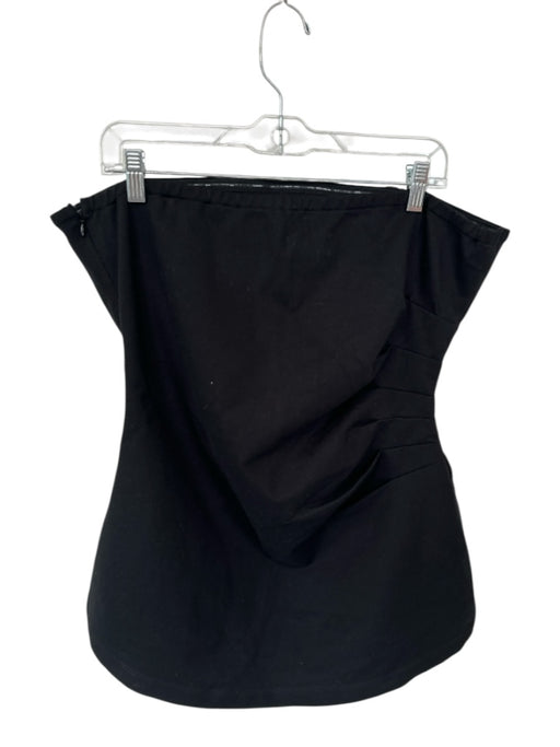 Maeve Size XL Black Viscose Blend Strapless Side Zip Gathered Top Black / XL