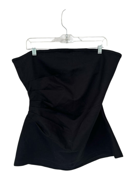 Maeve Size XL Black Viscose Blend Strapless Side Zip Gathered Top Black / XL
