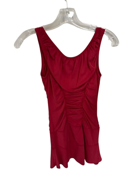 With Jean Size S Brick Red Recycled Viscose Sleeveless Gathered Front Dress Brick Red / S