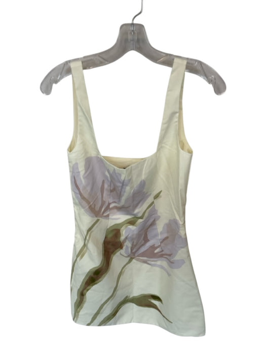 Pretty Little Thing Size 4 Yellow & Purple Polyester Sleeveless Flower Dress Yellow & Purple / 4