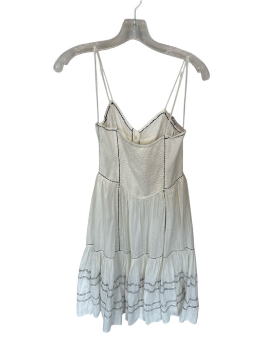 By Anthropologie Size S White & Black Linen Blend Spaghetti Strap Maxi Dress White & Black / S