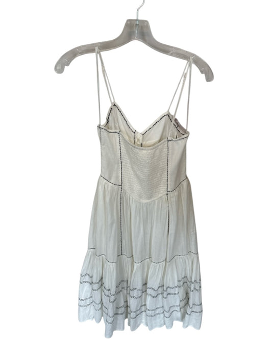 By Anthropologie Size S White & Black Linen Blend Spaghetti Strap Maxi Dress White & Black / S