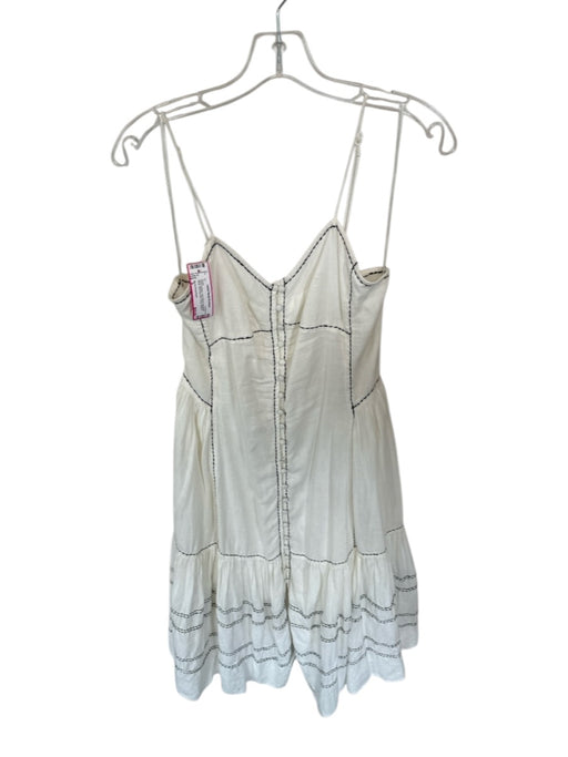 By Anthropologie Size S White & Black Linen Blend Spaghetti Strap Maxi Dress White & Black / S