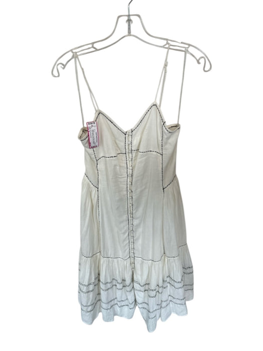 By Anthropologie Size S White & Black Linen Blend Spaghetti Strap Maxi Dress White & Black / S