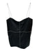 Alexis Size S Black & White Vegan Leather Spaghetti Strap Stitching Detail Dress Black & White / S