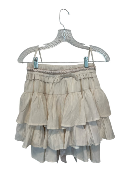Mable Size S Cream Polyester Drawstring Spaghetti Strap Back Tie Skirt Set Cream / S