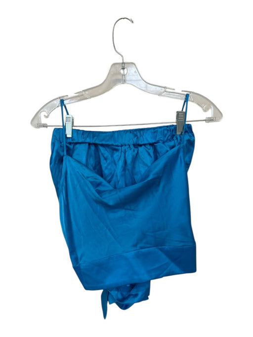 Backgrounde NYC Size S True Blue Silk Elastic Waist Cowl Neck Short Set True Blue / S