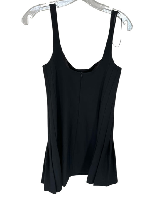 Zara Size S Black Polyester Blend Sleeveless Pleated Back Zip Dress Black / S