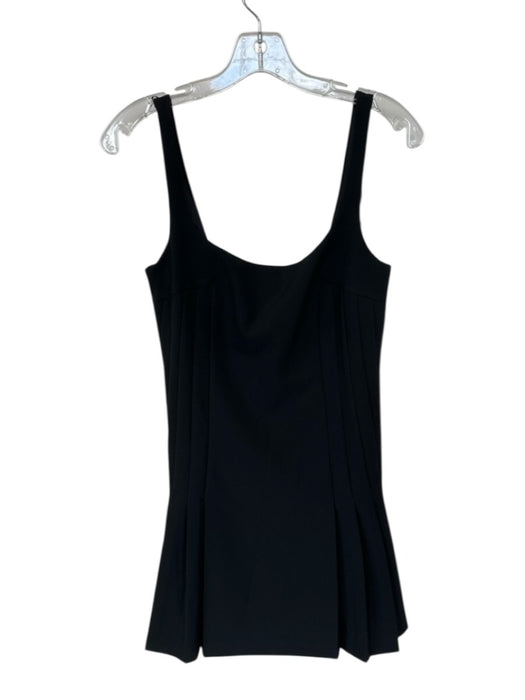 Zara Size S Black Polyester Blend Sleeveless Pleated Back Zip Dress Black / S