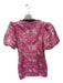 Lena Size S Pink & Silver Short Balloon Sleeve Jaquard Metallic Dress Pink & Silver / S