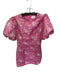 Lena Size S Pink & Silver Short Balloon Sleeve Jaquard Metallic Dress Pink & Silver / S