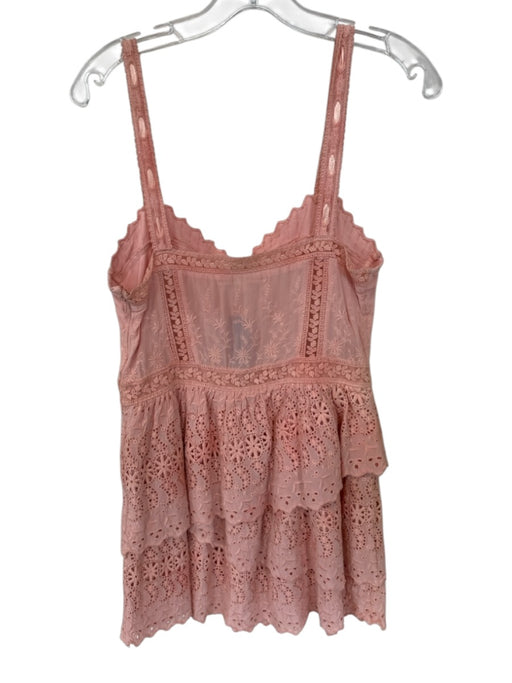 Loveshackfancy Size 4 Pink Cotton Sleeveless Lace Sweetheart Neckline Dress Pink / 4