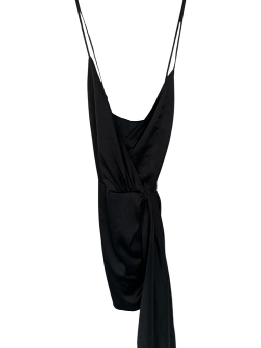 Lovers + Friends Size S Black Polyester Spaghetti Strap Gathered Racerback Dress Black / S