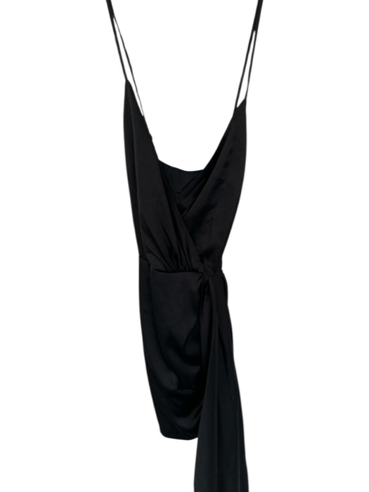 Lovers + Friends Size S Black Polyester Spaghetti Strap Gathered Racerback Dress Black / S