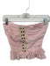Ramy Brook Size S Blush Pink Polyester Strapless Pleated Rope Detail Peplum Top Blush Pink / S