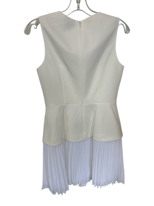 Milly Size 4 Ivory Polyester Sleeveless Back Zip Acordian Pleats Dress Ivory / 4