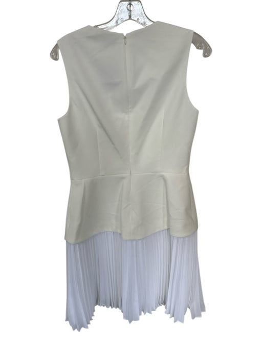 Milly Size 6 Ivory Polyester Sleeveless Back Zip Acordian Pleats Dress Ivory / 6