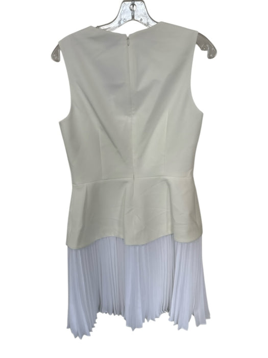 Milly Size 6 Ivory Polyester Sleeveless Back Zip Acordian Pleats Dress Ivory / 6