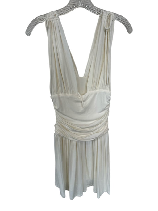Et Clet Size S Cream Rayon Sleeveless Sleeveless Stretch Dress Cream / S