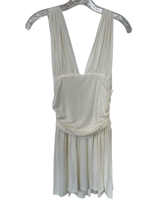 Et Clet Size S Cream Rayon Sleeveless Sleeveless Stretch Dress Cream / S