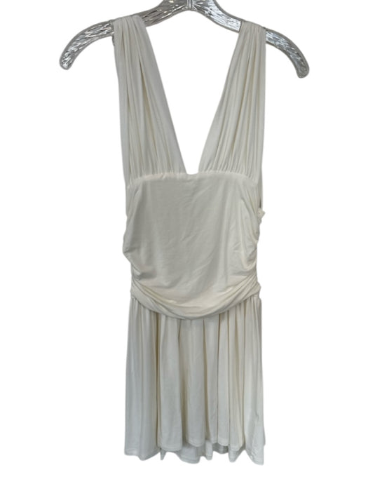 Et Clet Size S Cream Rayon Sleeveless Sleeveless Stretch Dress Cream / S