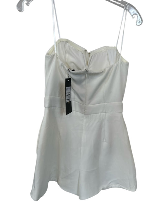 DO+BE Size S Ivory Polyester Strapless Back Zip Romper Ivory / S