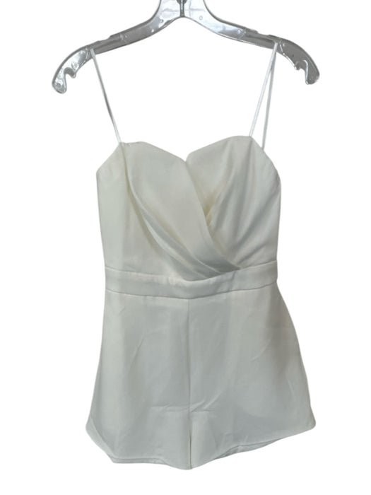 DO+BE Size S Ivory Polyester Strapless Back Zip Romper Ivory / S