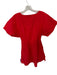 Asos Size 4 Red Cotton Short Sleeve Pleat Detail V Neck Dress Red / 4