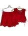 Free People Size S Red Cotton High Waist Embroidered Flowers Short Set Red / S