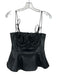 LPA Size S Black Vegan Leather Tie Straps Underwire Peplum Top Black / S