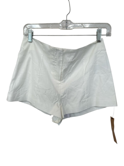 Reformation Size 2 Ivory Cotton Blend High Waist Shorts Ivory / 2