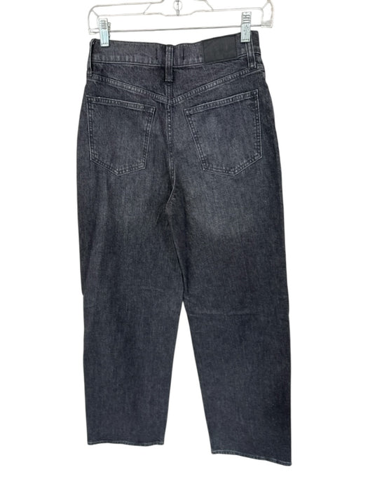 Madewell Size 25T Black Cotton High Waist Wide Leg Jeans Black / 25T