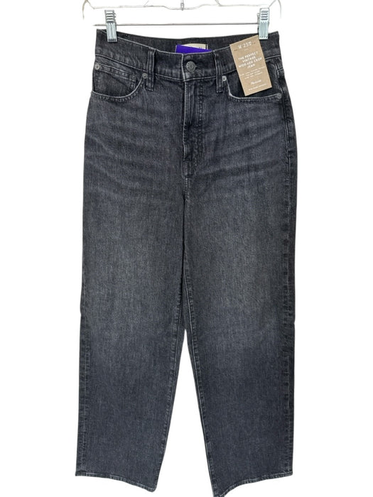 Madewell Size 25T Black Cotton High Waist Wide Leg Jeans Black / 25T